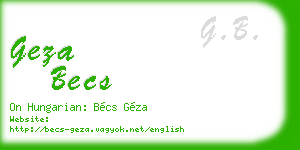 geza becs business card