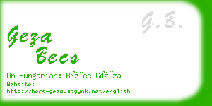 geza becs business card